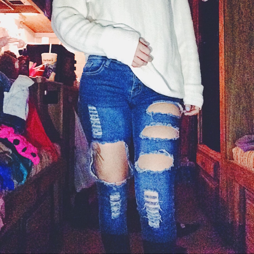 Distressed jeans!